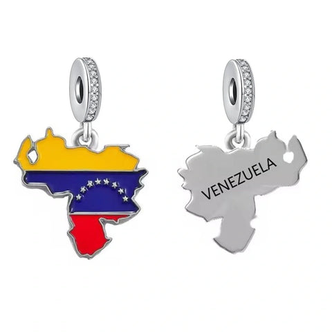 jewlouli venezuela-map-dangle-pandora-charm-jewelry fits pandora bracelet
