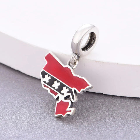 Amsterdam Map Dangle Charm - Amsterdam Map Dangle Charm