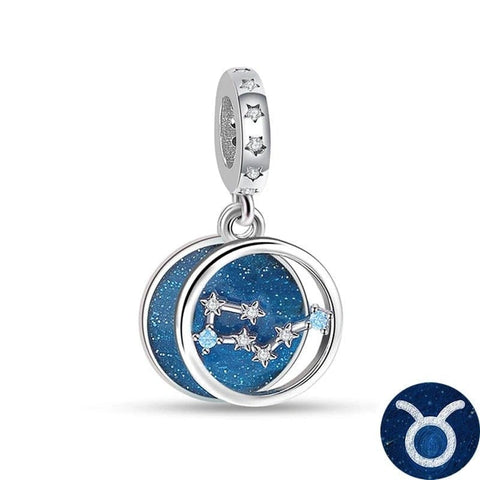 Blue Galaxy Astrology Signs Zodiac Constellation Charms - Fits pandora Bracelet