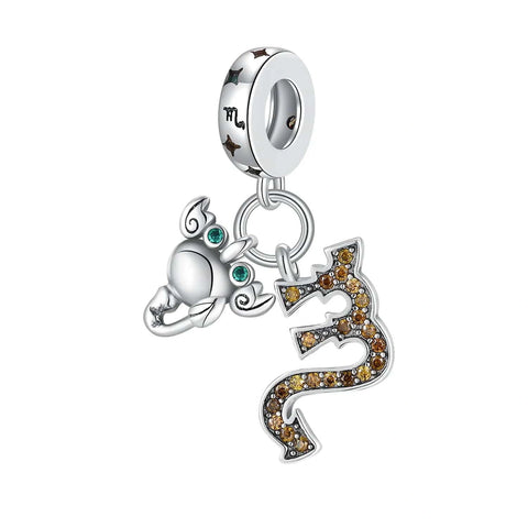Crystals Astrology Signs Zodiac Constellation Charms - Fits pandora Bracelet