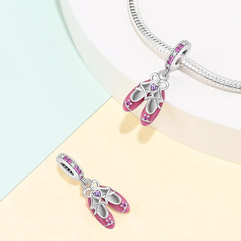 Pink Ballet Shoes Charm for Dance Lovers - Pink Ballet Shoes Charm for Dance Lovers