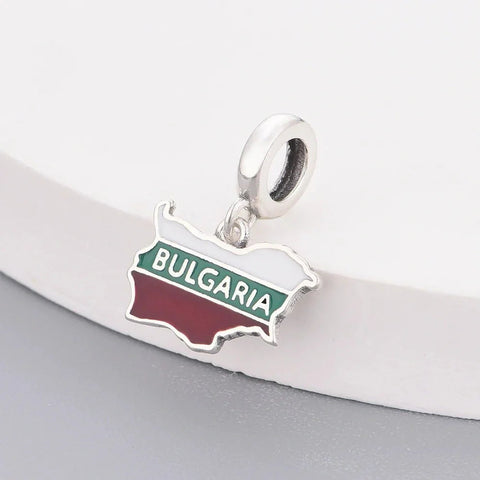 Bulgaria Map Dangle Charm - Bulgaria Map Dangle Charm