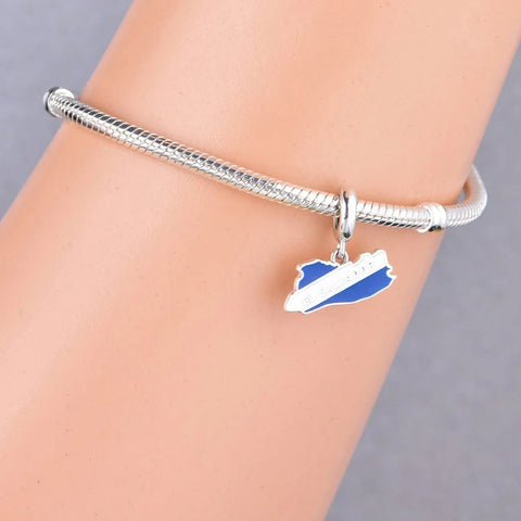 jewlouli el-salvador-map-dangle-pandora-charm-jewelry fits pandora bracelet