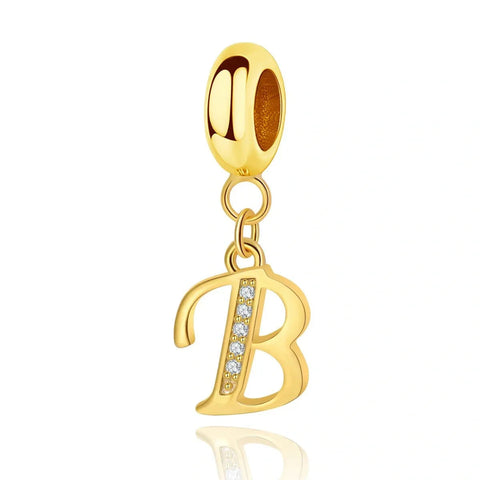 Gold Initial Letter A-Z Alphabet Dangle Charms
