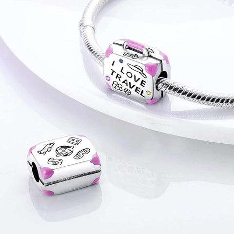 I Love Travel Charm - Fits pandora Bracelet