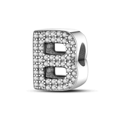 Sparkling Letter A-Z Alphabet Charm - Fits pandora Bracelet