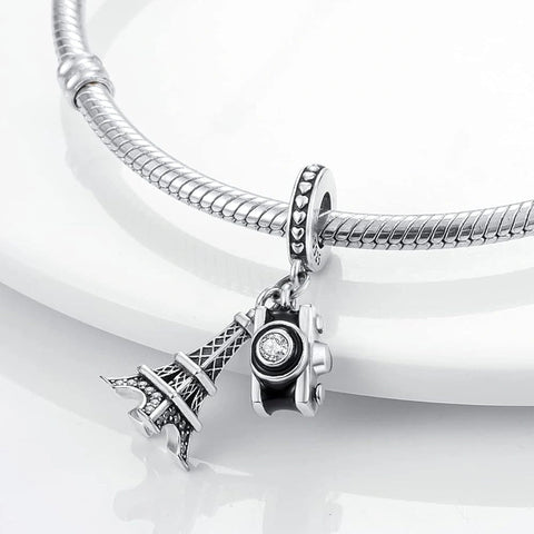 Eiffel Tower and Camera Dangle Charm - Eiffel Tower and Camera Dangle Charm