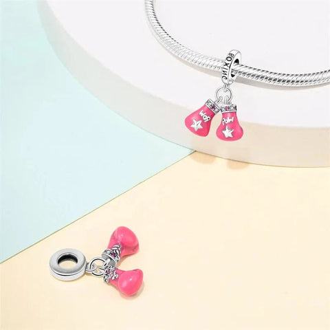 Boxing Gloves Charm Pink - Boxing Gloves Charm Pink