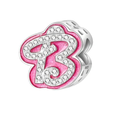 jewlouli pink-letter-az-alphabet-pandora-charm-jewelry fits pandora bracelet