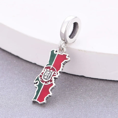 jewlouli portugal-map-dangle-pandora-charm-jewelry fits pandora bracelet
