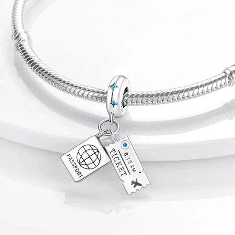 Passport and Ticket Dangle Charm - Passport and Ticket Dangle Charm
