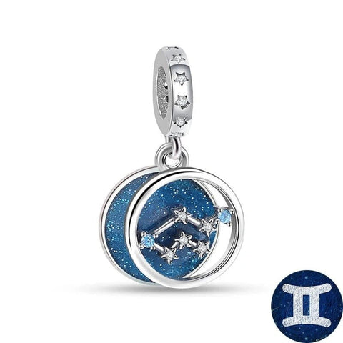 Blue Galaxy Astrology Signs Zodiac Constellation Charms - Blue Galaxy Astrology Signs Zodiac Constellation Charms