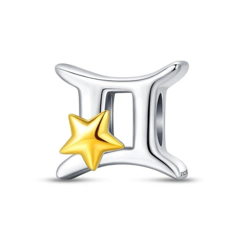 Gold Star Astrology Signs Zodiac Constellation Charms - Fits pandora Bracelet