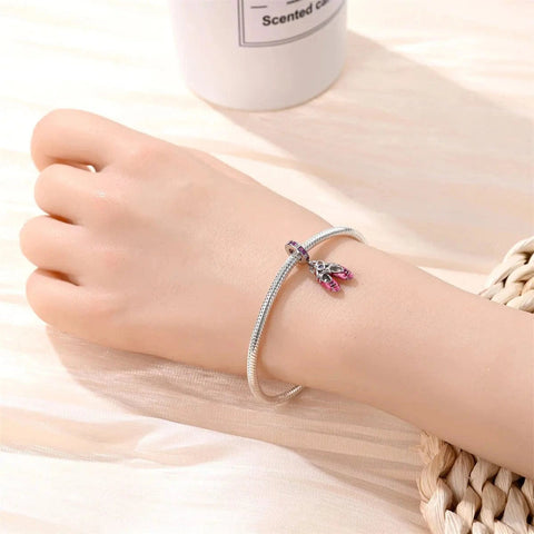 Pink Ballet Shoes Charm for Dance Lovers
