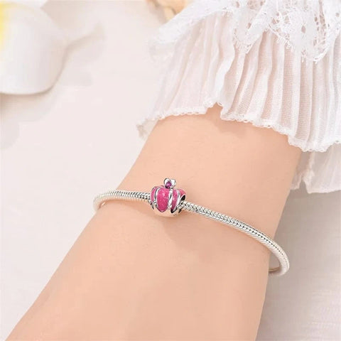 Sterling Silver Pink Crown Charm
