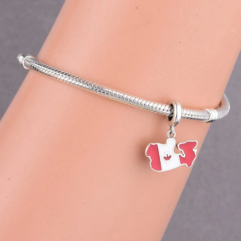 jewlouli canada-map-dangle-pandora-charm-jewelry fits pandora bracelet