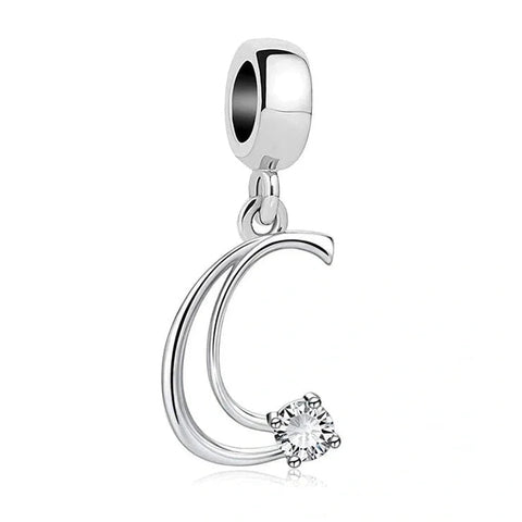 Elegant Crystal Letter A-Z Alphabet Charm - Elegant Crystal Letter A-Z Alphabet Charm