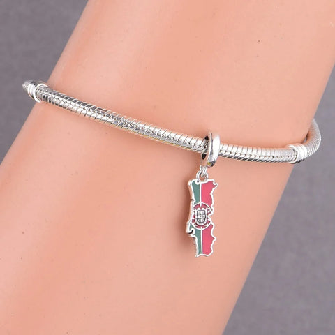 jewlouli portugal-map-dangle-pandora-charm-jewelry fits pandora bracelet