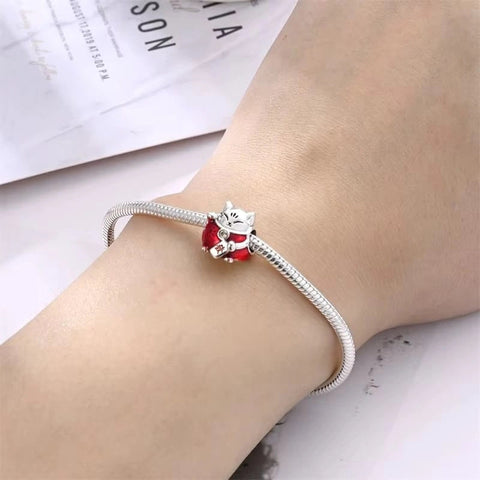 Red Maneki-Neko Charm - Red Maneki-Neko Charm
