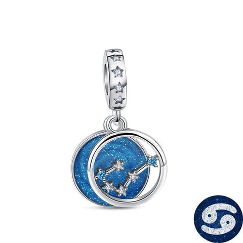 Blue Galaxy Astrology Signs Zodiac Constellation Charms - Fits pandora Bracelet