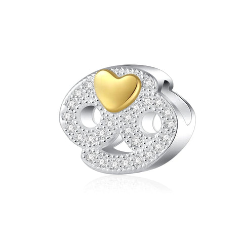 Gold Heart & Pav? Crystals Astrology Signs Zodiac Constellation Charms - Fits pandora Bracelet