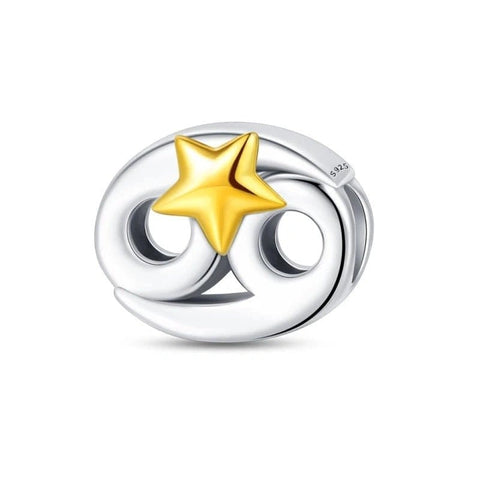 Gold Star Astrology Signs Zodiac Constellation Charms - Fits pandora Bracelet