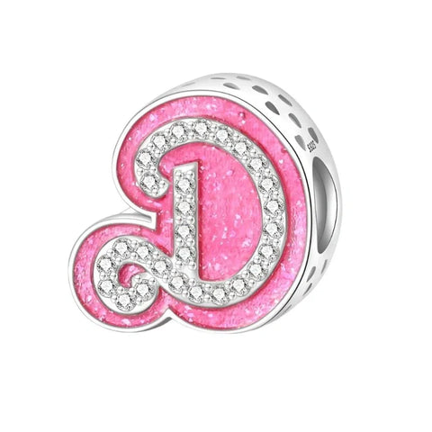 jewlouli pink-letter-az-alphabet-pandora-charm-jewelry fits pandora bracelet