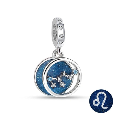 Blue Galaxy Astrology Signs Zodiac Constellation Charms - Fits pandora Bracelet