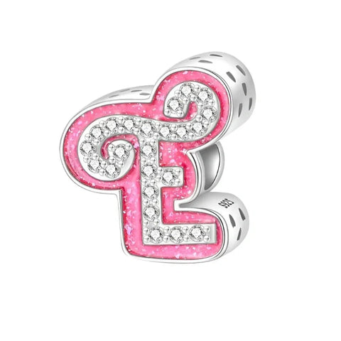 jewlouli pink-letter-az-alphabet-pandora-charm-jewelry fits pandora bracelet