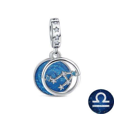 Blue Galaxy Astrology Signs Zodiac Constellation Charms - Fits pandora Bracelet