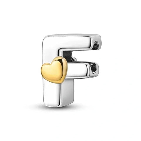 Gold Heart Letter A-Z Alphabet Charm