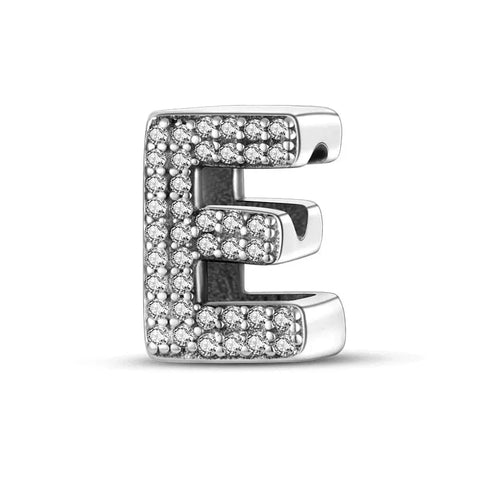 Sparkling Letter A-Z Alphabet Charm - Fits pandora Bracelet