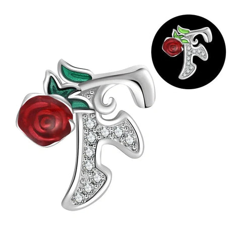 Luminous Rose Letter A-Z Alphabet Charm - Luminous Rose Letter A-Z Alphabet Charm