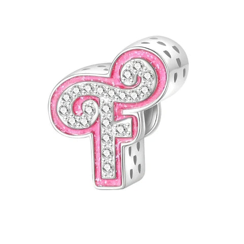 jewlouli pink-letter-az-alphabet-pandora-charm-jewelry fits pandora bracelet