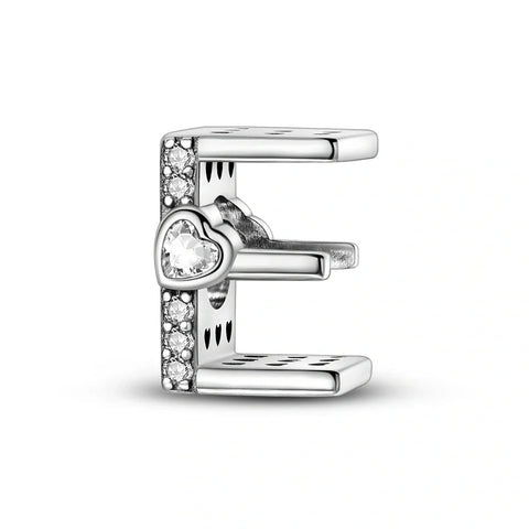 Sparkling Heart Letter A-Z Alphabet Charm - Sparkling Heart Letter A-Z Alphabet Charm