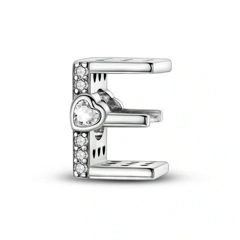 jewlouli sparkling-heart-letter-az-alphabet-pandora-charm-jewelry fits pandora bracelet