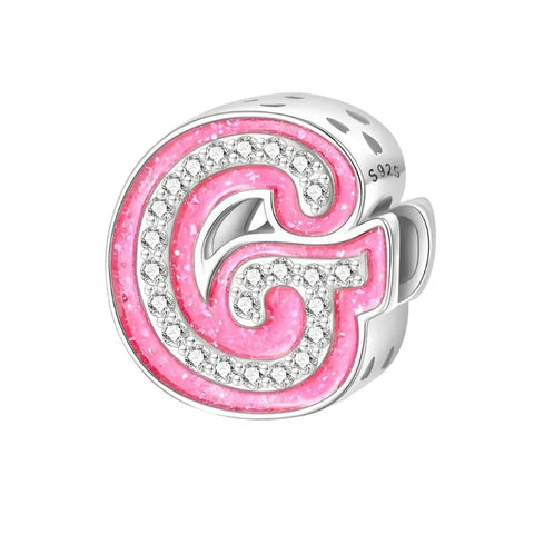 jewlouli pink-letter-az-alphabet-pandora-charm-jewelry fits pandora bracelet