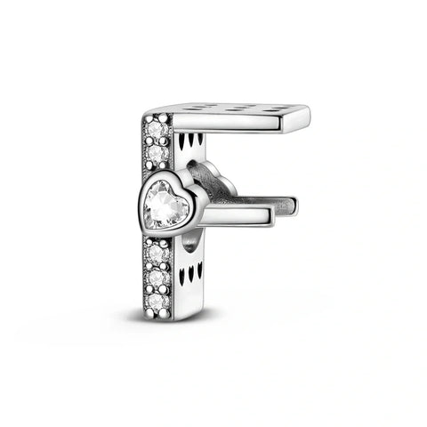 Sparkling Heart Letter A-Z Alphabet Charm - Sparkling Heart Letter A-Z Alphabet Charm