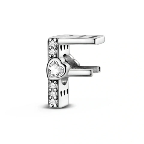 jewlouli sparkling-heart-letter-az-alphabet-pandora-charm-jewelry fits pandora bracelet
