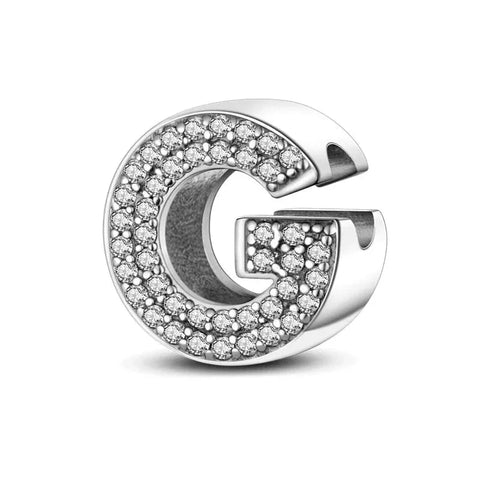 Sparkling Letter A-Z Alphabet Charm - Fits pandora Bracelet