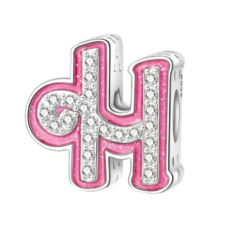 jewlouli pink-letter-az-alphabet-pandora-charm-jewelry fits pandora bracelet