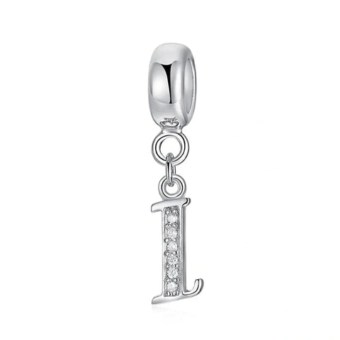 Elegant Cursive Letter A-Z Alphabet Charm - Fits pandora Bracelet
