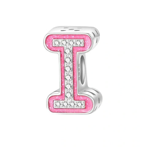 jewlouli pink-letter-az-alphabet-pandora-charm-jewelry fits pandora bracelet