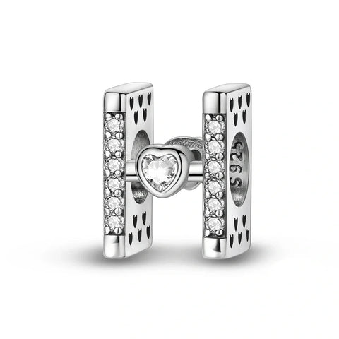 Sparkling Heart Letter A-Z Alphabet Charm - Sparkling Heart Letter A-Z Alphabet Charm