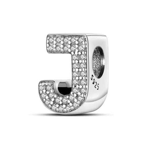 Sparkling Letter A-Z Alphabet Charm - Fits pandora Bracelet