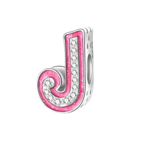 jewlouli pink-letter-az-alphabet-pandora-charm-jewelry fits pandora bracelet