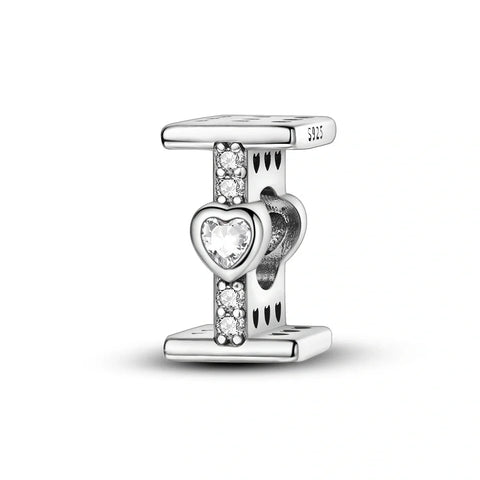 Sparkling Heart Letter A-Z Alphabet Charm - Sparkling Heart Letter A-Z Alphabet Charm