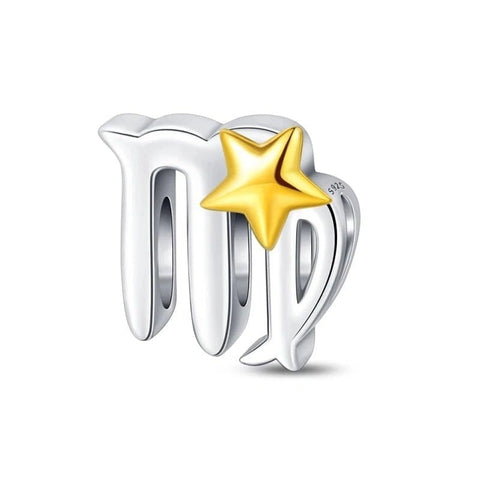 Gold Star Astrology Signs Zodiac Constellation Charms - Fits pandora Bracelet