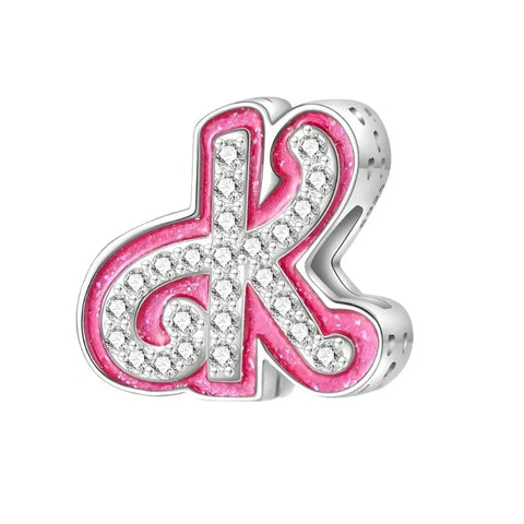 jewlouli pink-letter-az-alphabet-pandora-charm-jewelry fits pandora bracelet