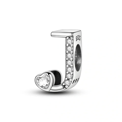 Sparkling Heart Letter A-Z Alphabet Charm - Sparkling Heart Letter A-Z Alphabet Charm